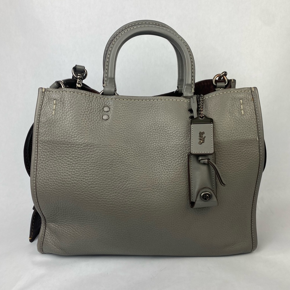 Coach Pebble Gray Leather Shoulder Bag